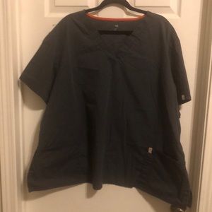 5x gray stretchy scrub top from Happy scrubs